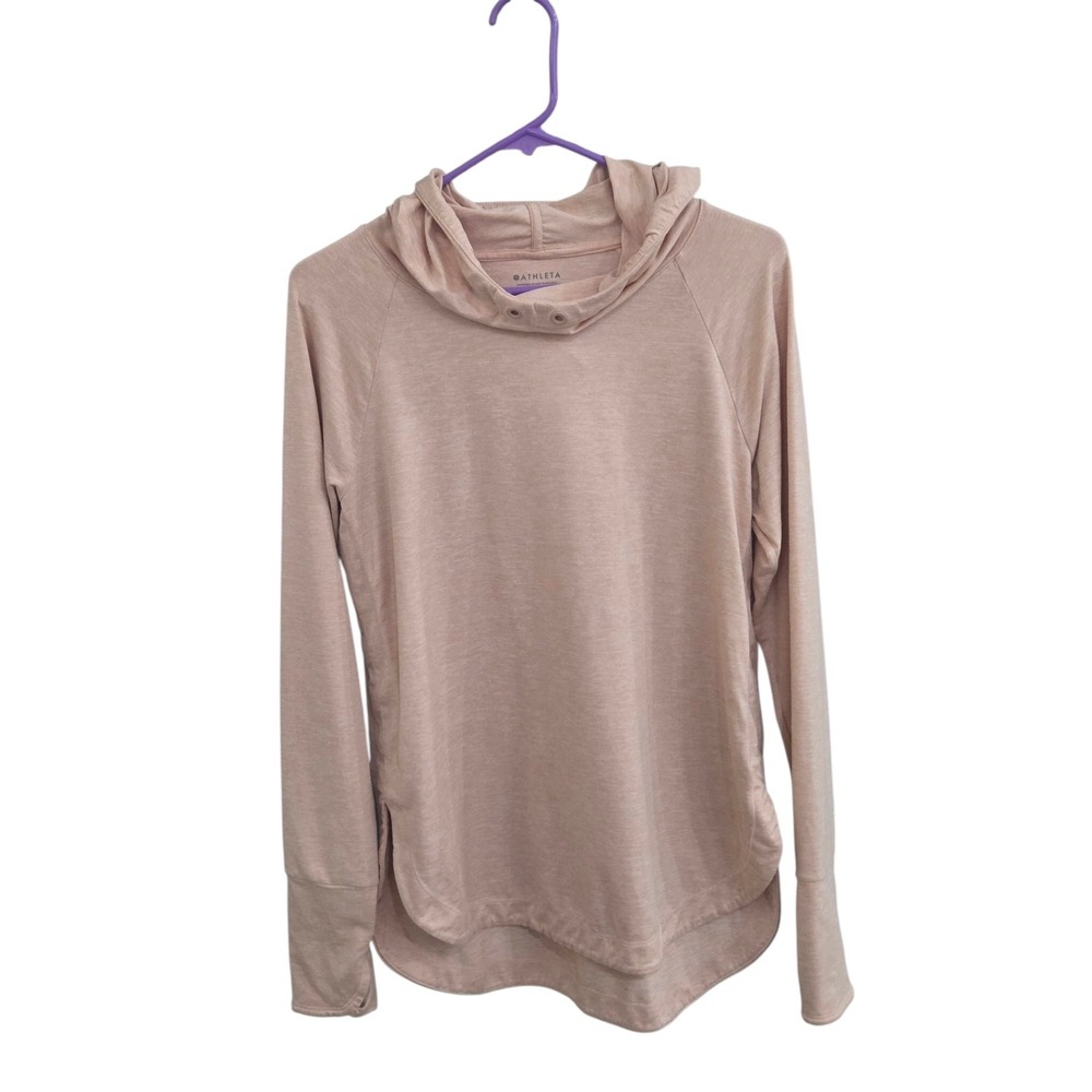 Athleta Lightweight Taupe Hooded Sweatshirt